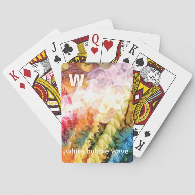 Baralho W - Cartões de jogo brancos da arte do alfabeto da (Verso)