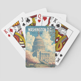 Baralho Washington DC Capitol Viagem Arte Vintage