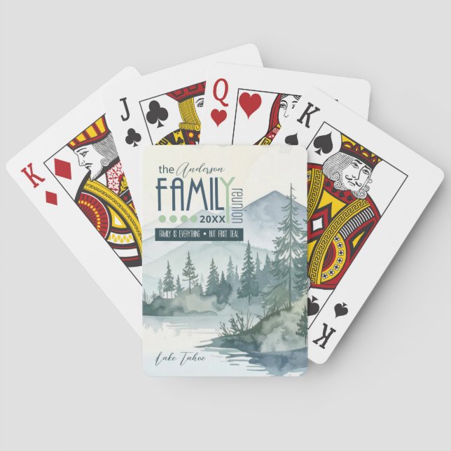 Baralho Watercolor Mountain Lake Family Reunion ID1128 (Verso)