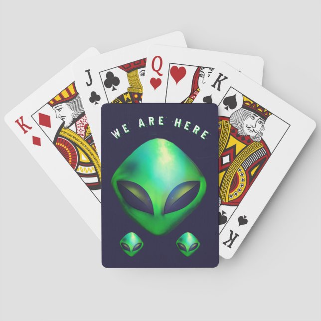 Baralho "We Are Here" Green Alien head (Verso)