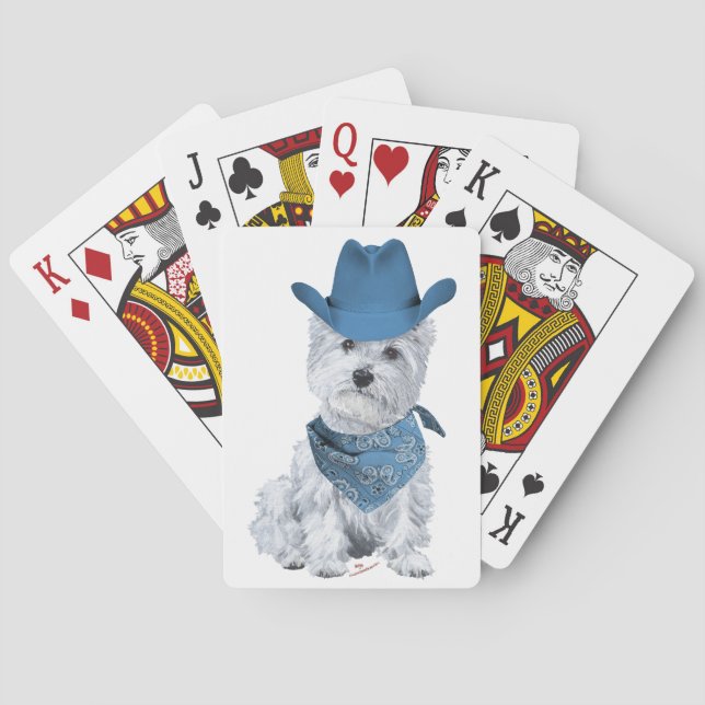 Baralho Westie Cowboy em Azul (Verso)