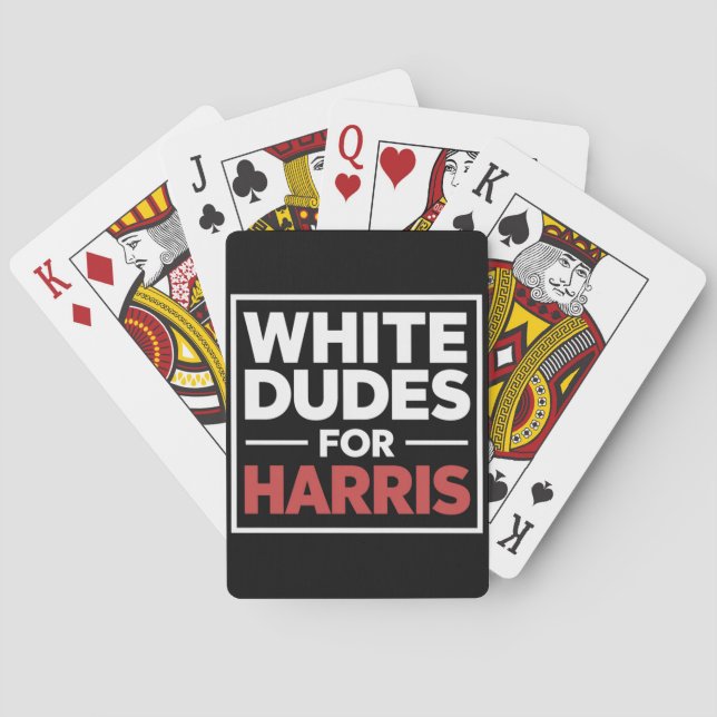 Baralho White Dudes For Kamala-Harris Para 2024 Presidente (Verso)