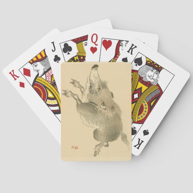 Baralho Wild Boar (Arte japonesa) (por Kono Bairei) (Verso)