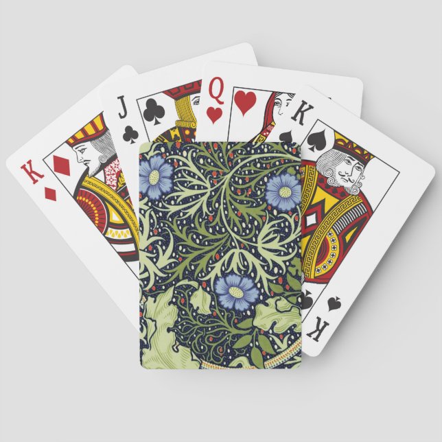 Baralho William Morris Seaweed Flor Antiquado (Verso)