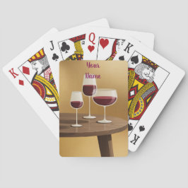 Baralho Wine Glasses On Table Your Name Card Deck 