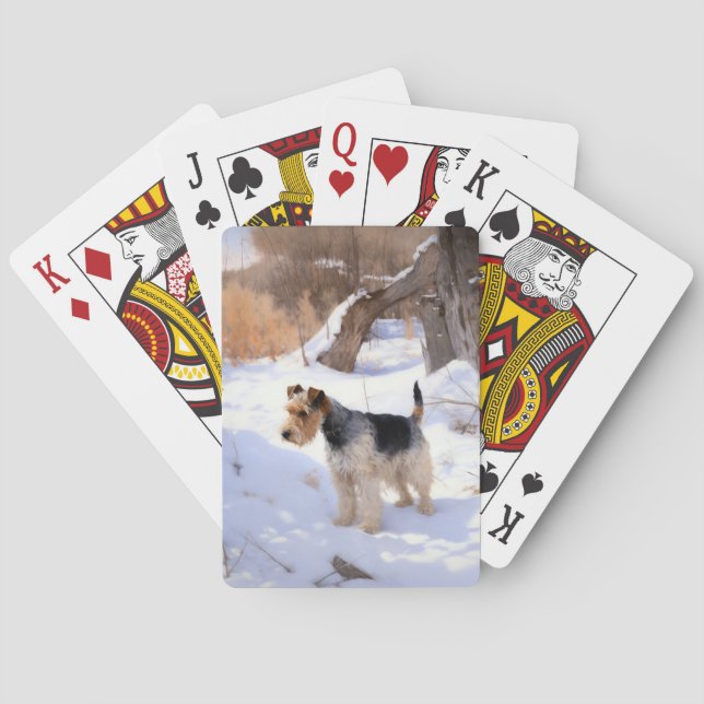 Baralho Wire Fox Terrier Deixe Nevar Natal  (Verso)