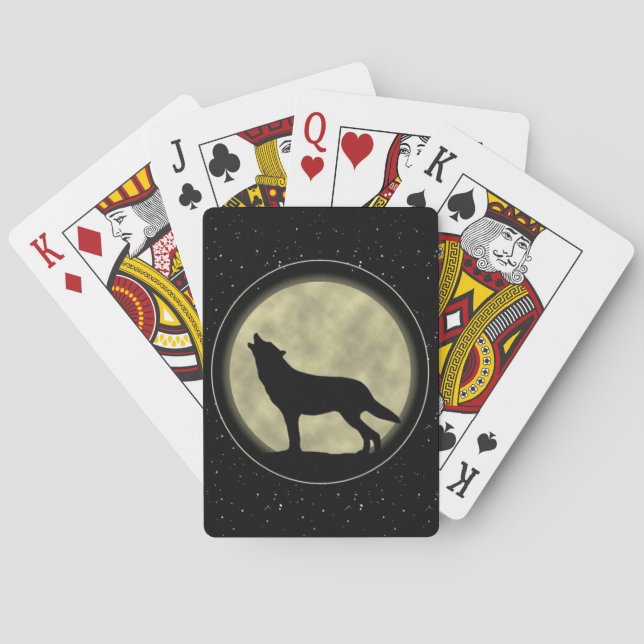 Baralho Wolf Silhouette, Bicicleta Poker Jogando Cartões (Verso)