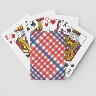 Baralho Xadrez Red White e Blue Gingham