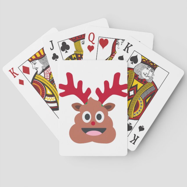 Baralho xmas reindeer poo emoji (Verso)