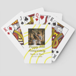 Baralho Yellow golden photo 30th wedding anniversary name 