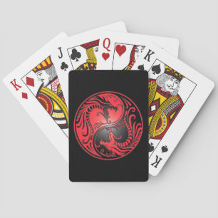Baralho Yin Yang Dragon, vermelho e preto