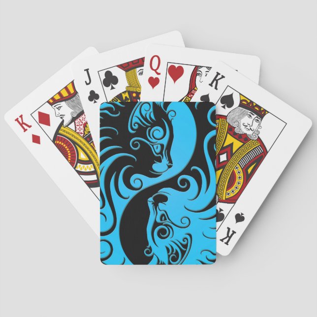 Baralho Yin Yang Kittens Azul e Preto (Verso)