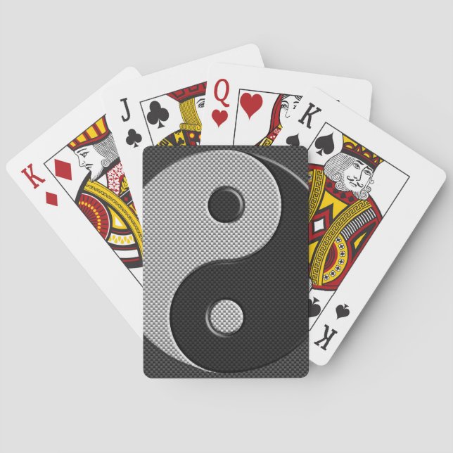 Baralho Yin Yang no estilo do impressão da fibra do (Verso)