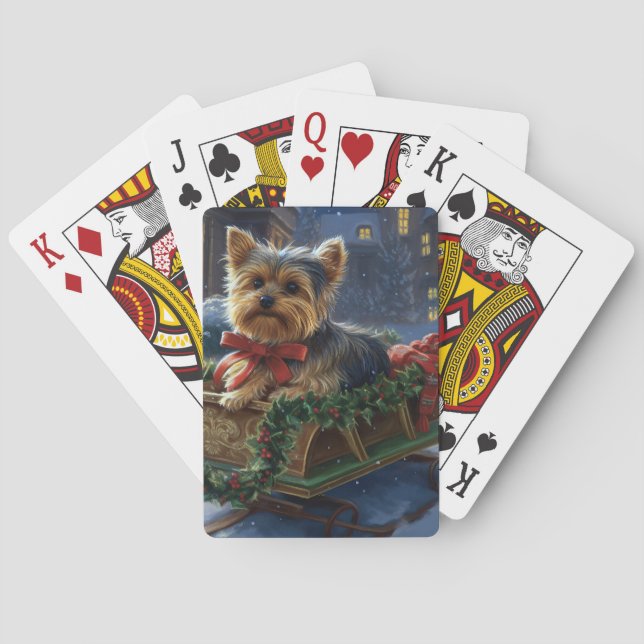 Baralho Yorkshire Terrier Christmas Fesason (Verso)