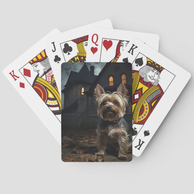 Baralho Yorkshire Terrier Halloween Assustador  (Verso)