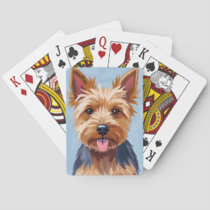 Baralho Yorkshire Terrier Pintura de retrato de cachorro