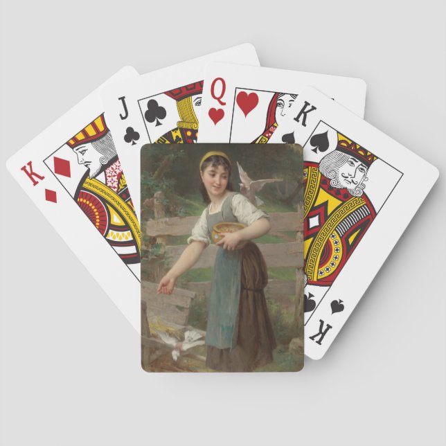 Baralho Young Girl Feeding the Doves (por Émile Munier) (Verso)