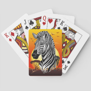 Baralho Zebra African Savanna Wild Animal