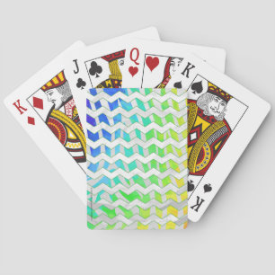 Baralho Zebra Chevron Rainbow e White Impressão