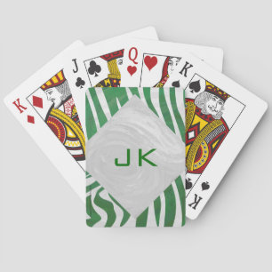 Baralho Zebra Monogram Green and White Print