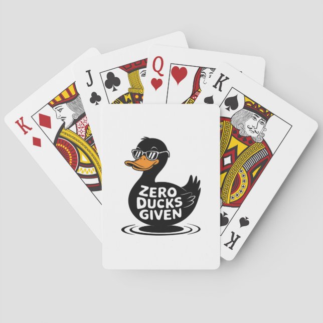 Baralho Zero Patos Dados - Design de Pato Engraçado e Lega (Verso)