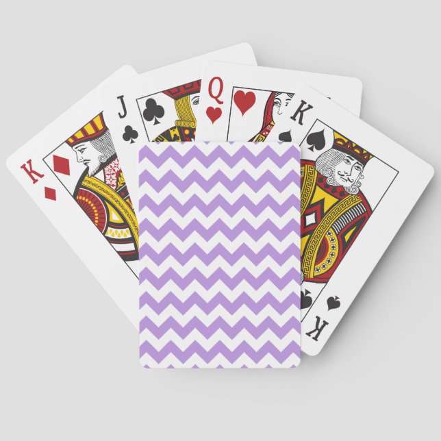 Baralho Zigzag Roxo, Chevron Roxo, Padrão Geométrico (Verso)