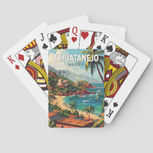 Baralho Zihuatanejo México Viagem Arte Vintage