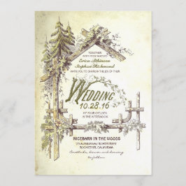 Barão no Woods Rustic Wedding Convite