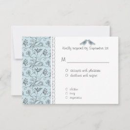 Barato de Resposta de RSVP para Aves Azuis Felizes