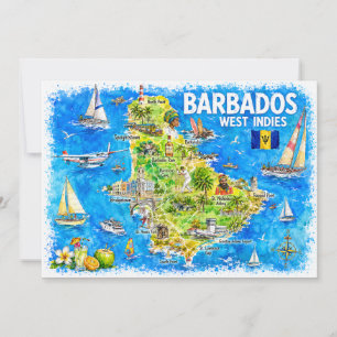 Barbados Antilhas Ilustrado Cartão Postal do Carib