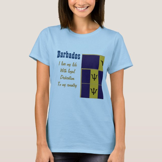 Barbados - lealdade às camisetas do meu país (Frente)