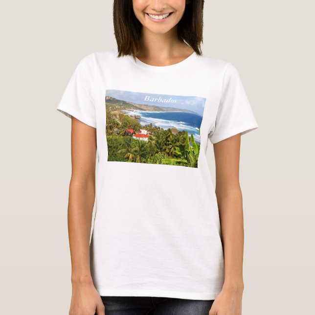 Barbados, Ocean, Beach, Tropical, Areia, T-shirt (Frente)