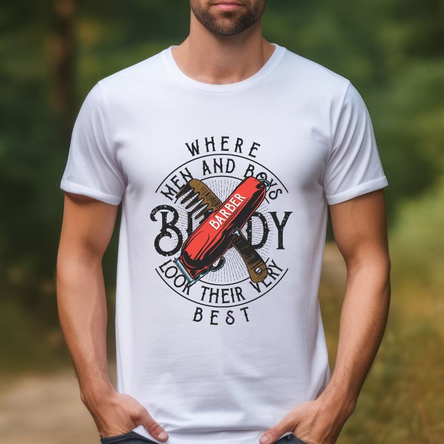 Barber Buddy para Homens e Meninos T-Shirt (Criador carregado)