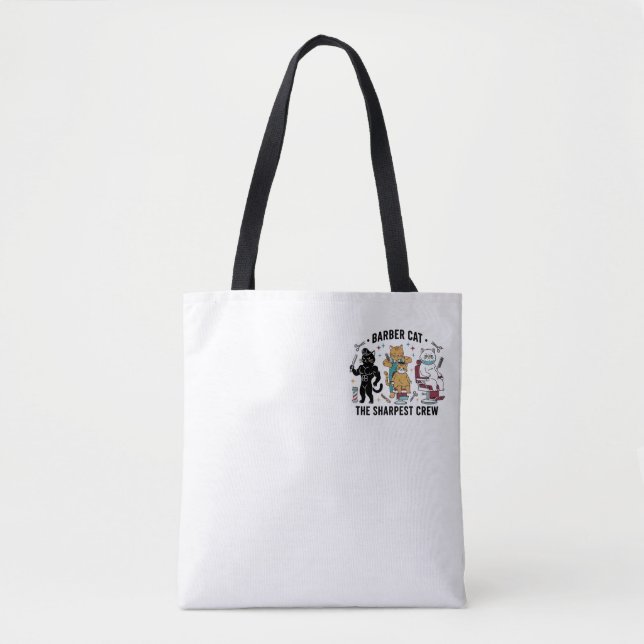 Barber Cat Sharpest Crew - Bolsa Tote Artística Pr (Frente)