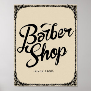 barber shop since 1902 vintage poster art print