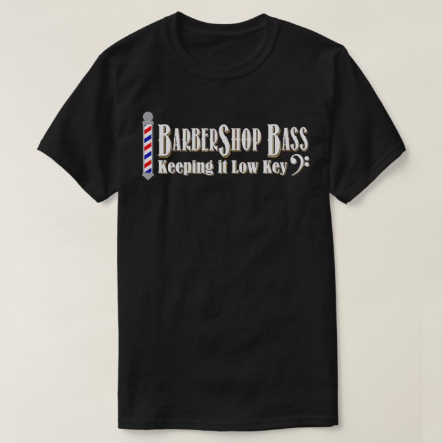 Barbershop Bass Mantendo o Quartet de Camisa de Ba (Frente do Design)
