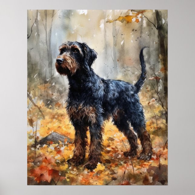 Barbet Dog Art Impressão (Frente)
