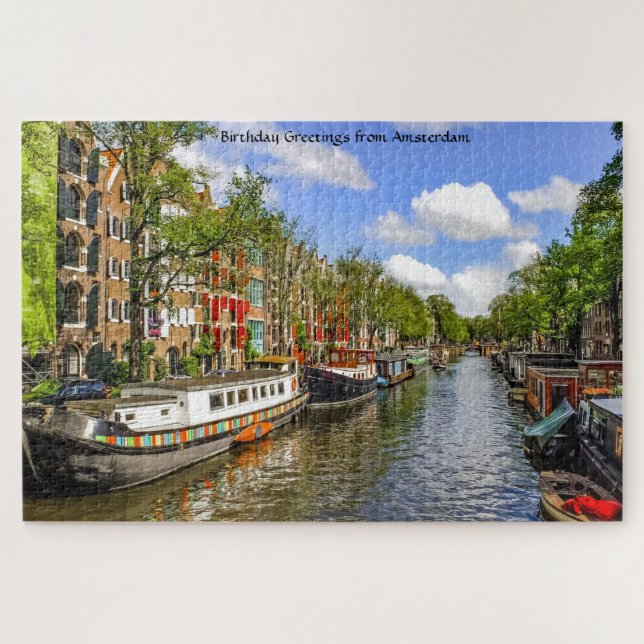 Barcaças Amsterdã. Quebra-cabeça (Horizontal)