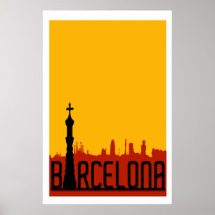 Barcelona, Espanha, Poster de viagens