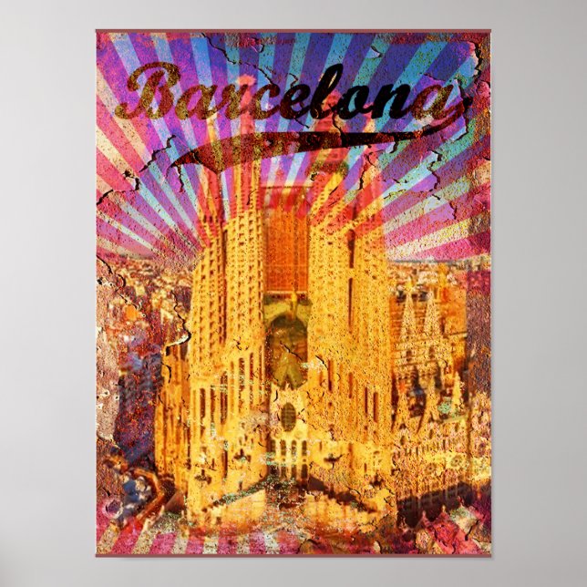 Barcelona, Espanha, Poster vintage (Frente)