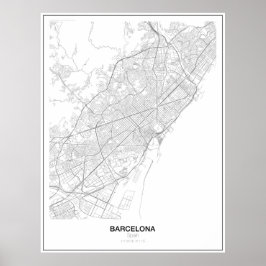 Barcelona, Spain Minimalist Map Poster (Style 2)