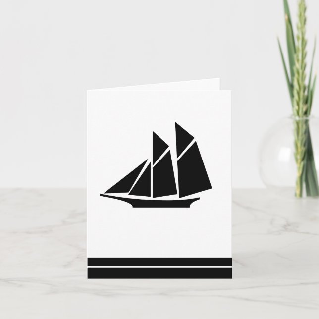 Barco a Vela de Cartão de Nota (Frente)