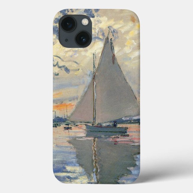 Barco à Vela de Monet Impressionismo Francês Arte  (Verso)