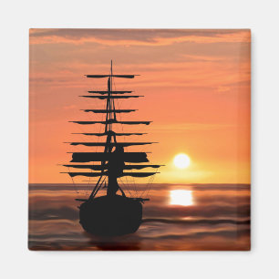 Barco ao cair do sol íman