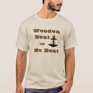 Barco de madeira ou T-Shirt sem barco