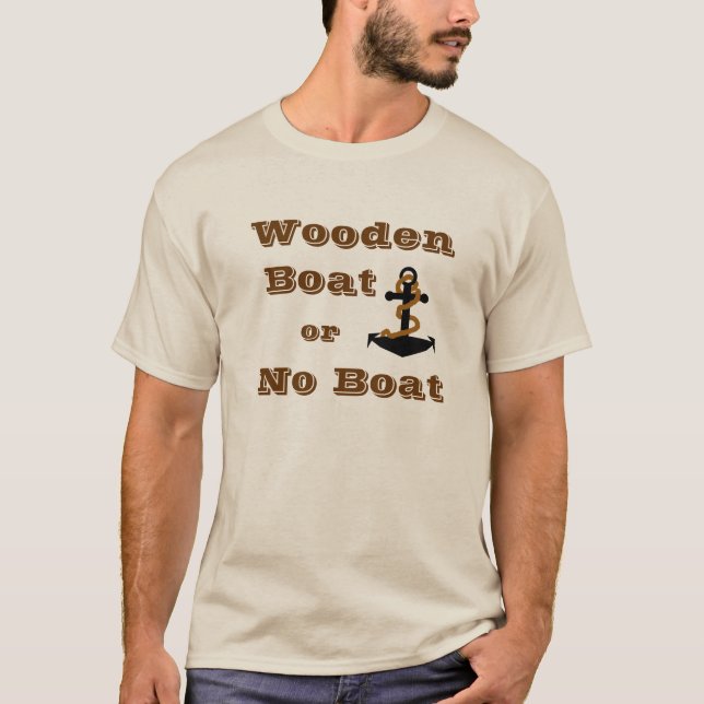 Barco de madeira ou T-Shirt sem barco (Frente)