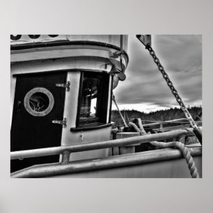 Barco de pesca velho Forecabin - impressões das