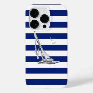 Barco de Velas Cromo Náutico em Stripes de Marinho