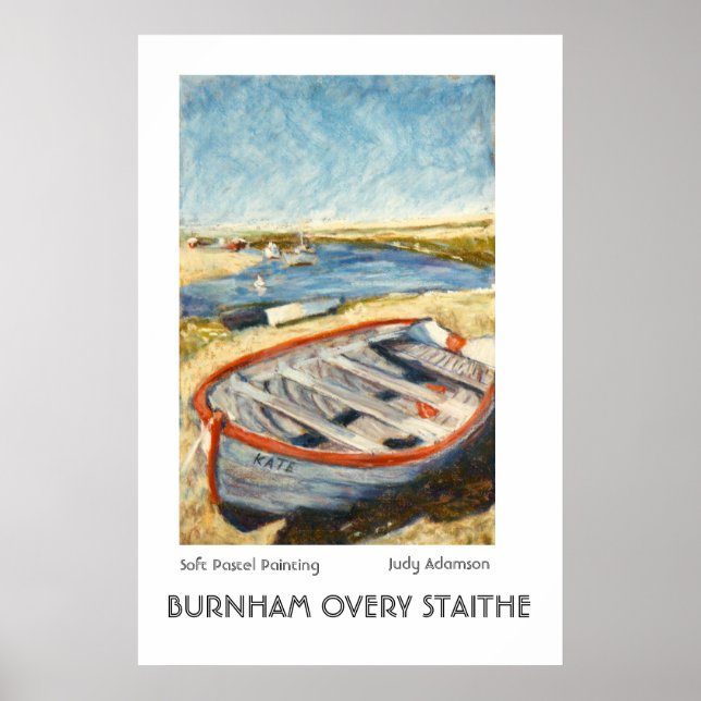Barco em Burnham Overy Staithe Impressão ou Poster (Frente)