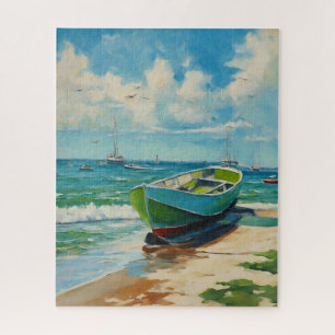 Barco no Quebra-cabeça da Praia